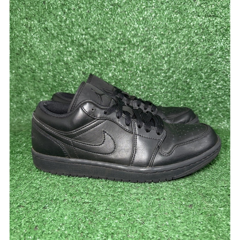Nike Air Jordan 1 Low‎ Mens Size 8 Black Basketball Shoes Sneakers 553558-093